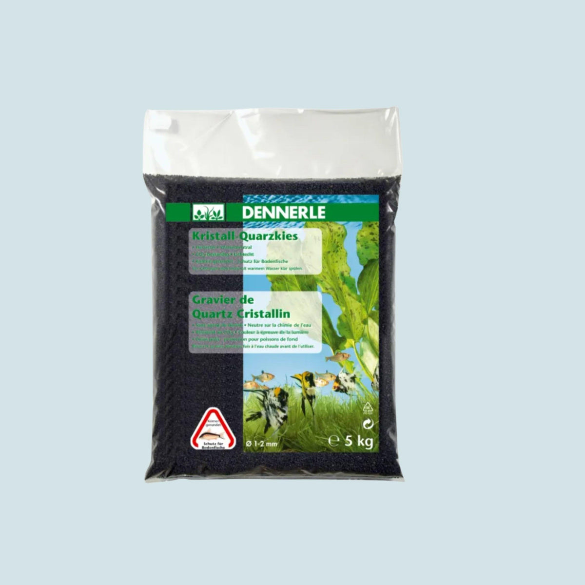 Crystal Quartz Gravel Diamond Black 1-2 mm (5 kg) – decorative aquarium substrate
