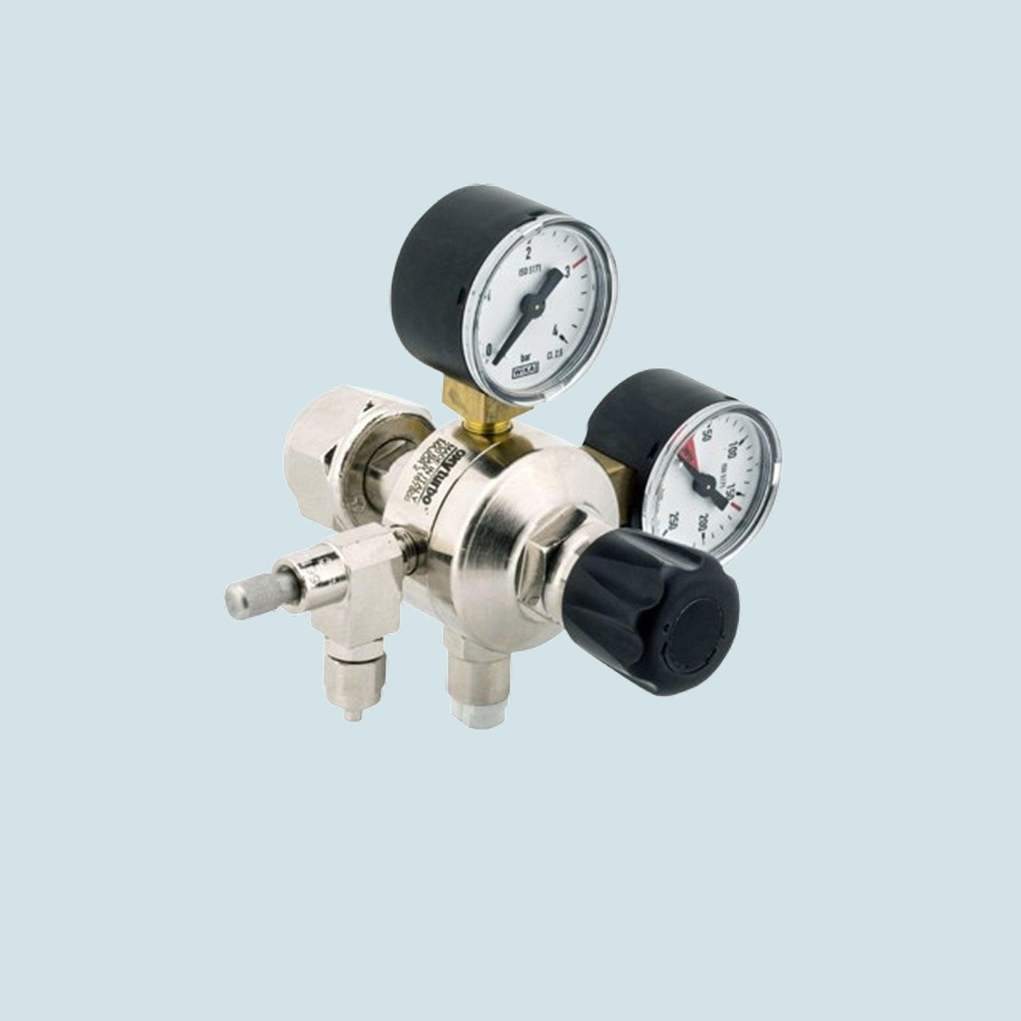 Oxyturbo Major 2 CO₂ Pressure Regulator with Solenoid and Needle Valve.