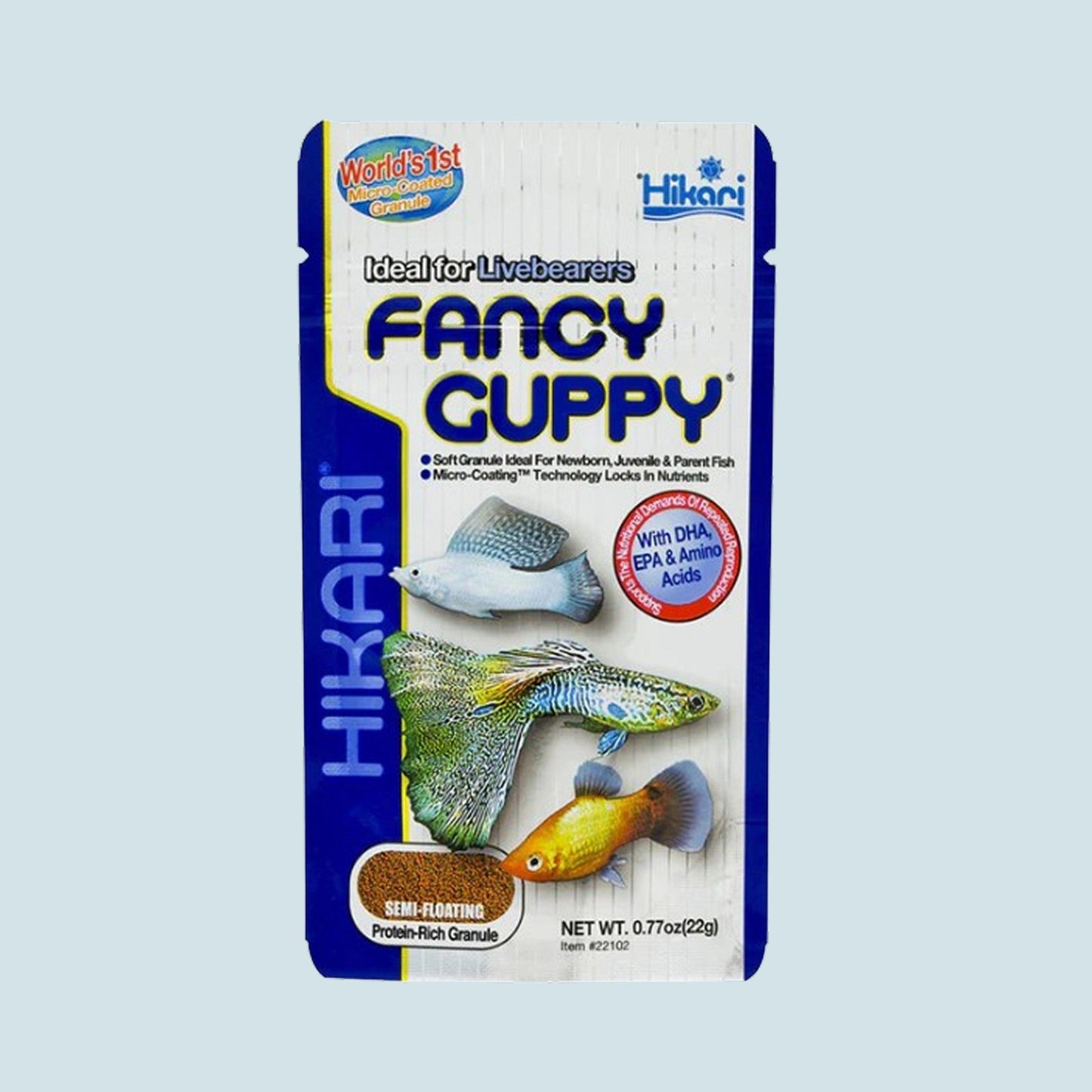 Hikari Fancy Guppy – Premium Floating Food for Guppies and Livebearers (22g).
