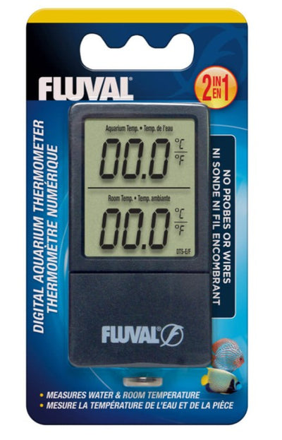 Fluval 2-in-1 Wireless Digital Aquarium Thermometer – Water & Room Temperature Display