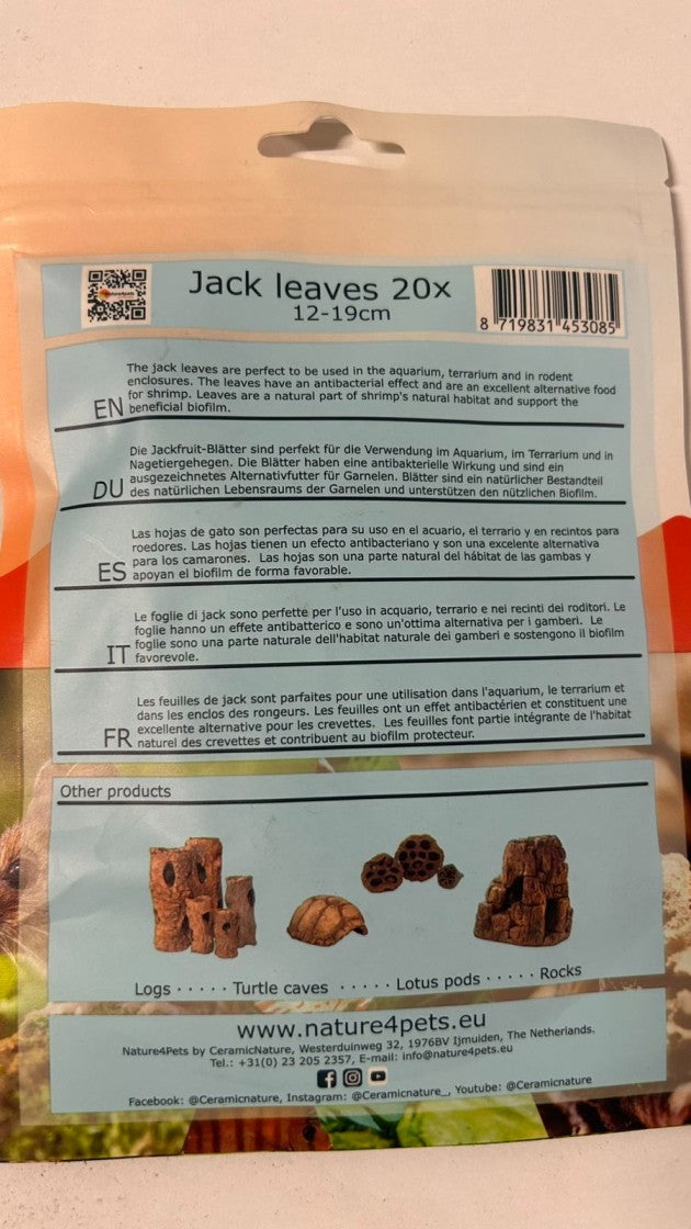 Nature4Pets Jackfruit Leaves 20x – листа за аквариум / aquarium leaves pack | Aquarium Boutique