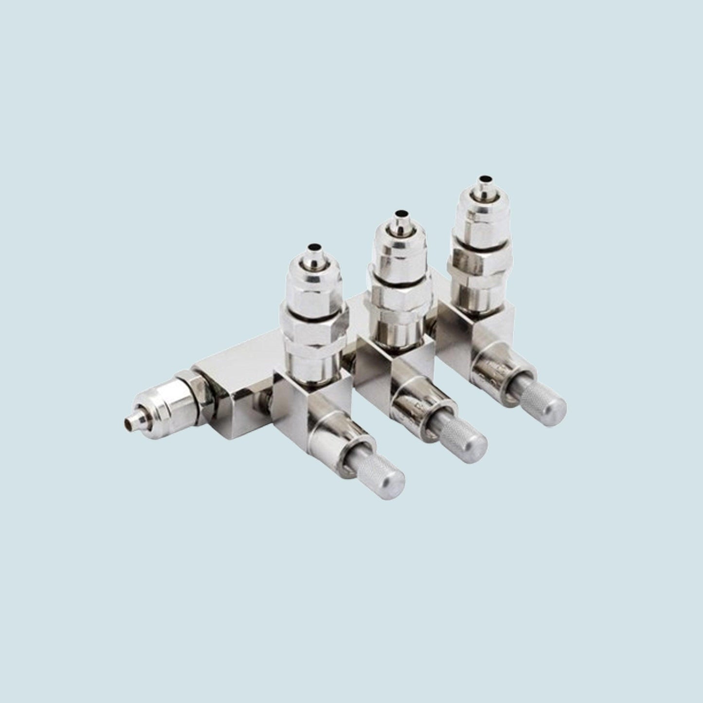 Oxyturbo 1-3 Way CO2 Splitter with Needle and Check Valve.