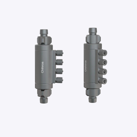 Chihiros Inline Dosing Flow Adapter 12/16mm – installed on aquarium hose