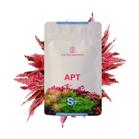 Product packaging with 'The 2HR Aquarist' branding and plant imagery on a white background