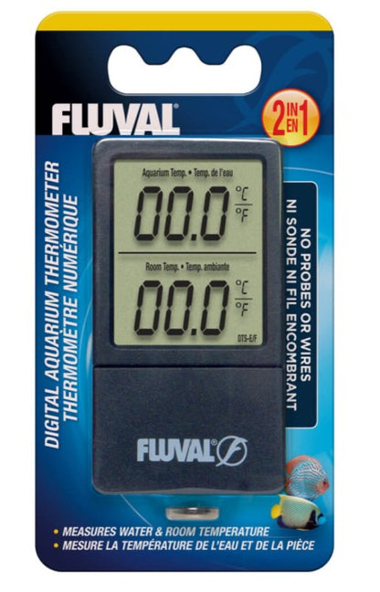Fluval 2-in-1 Wireless Digital Aquarium Thermometer – Water & Room Temperature Display