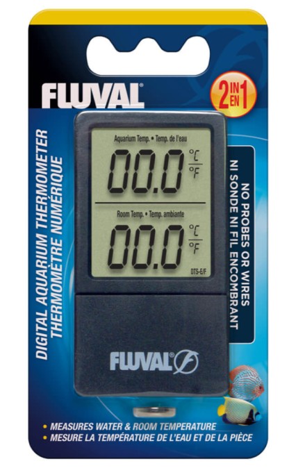 Fluval 2-in-1 Wireless Digital Aquarium Thermometer – Water & Room Temperature Display