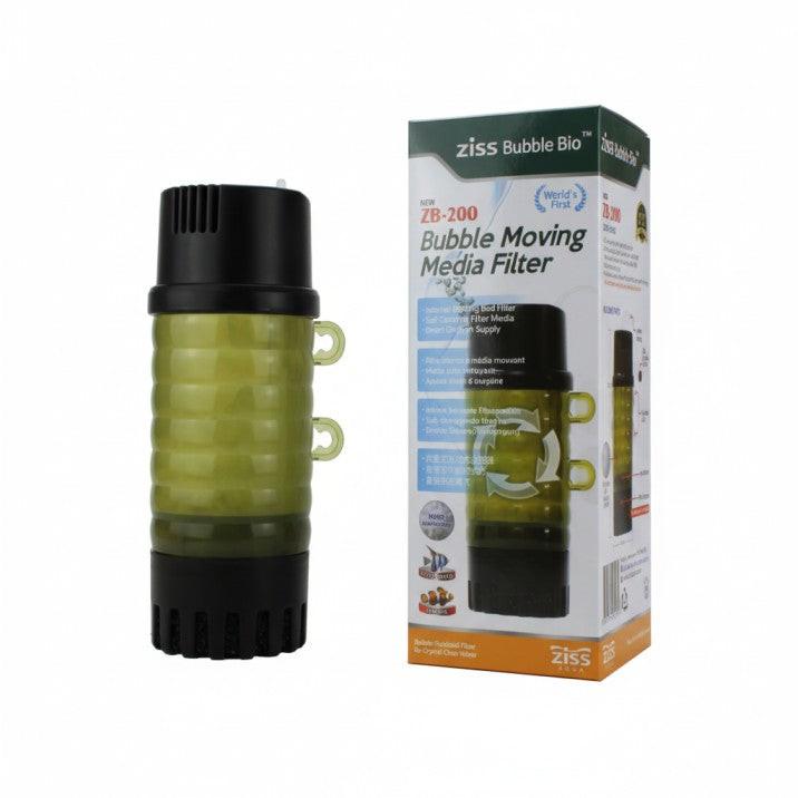 Ziss ZB-200 Bubble Moving Media Filter complete package with retail box and bio filter unit
